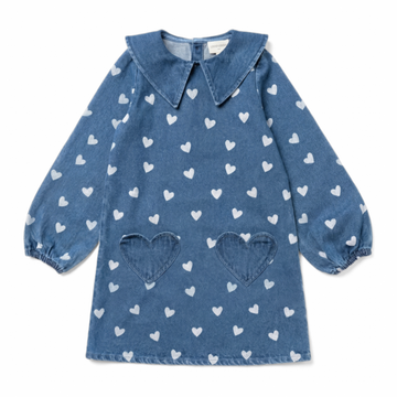 Louis Louise Dress Odile Denim Heart Blue