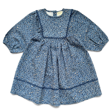 Louis Louise Dress Mahana Light Denim Leopard Blue