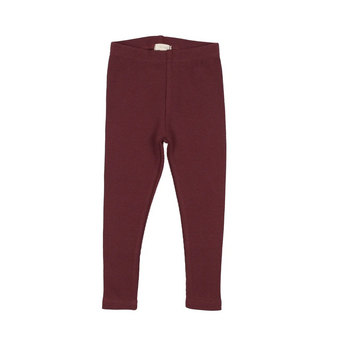 Lil Legs Burgundy Ribbed Basics Ribbed Leggings