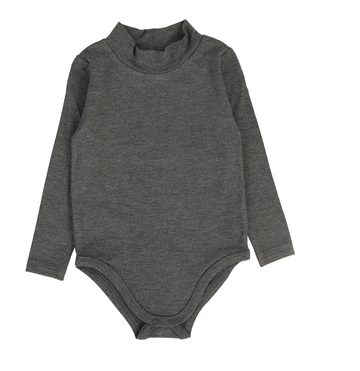 Lil Legs Mid Grey Bamboo Basics Bamboo Long Sleeve Mockneck Onesie