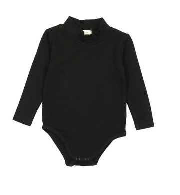 Lil Legs Black Bamboo Basics Bamboo Long Sleeve Mockneck Onesie