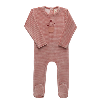 Ely's & Co. Stripe Footie - Pink