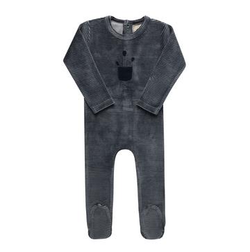 Ely's & Co. Stripe Footie - Blue