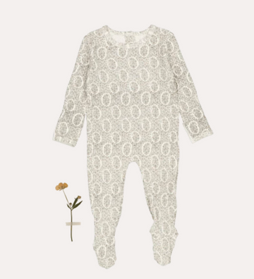 Lovely Littles The Printed Footie - Lila Floral