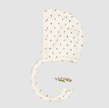 Lovely Littles The Printed Bonnet - Burgundy Damask
