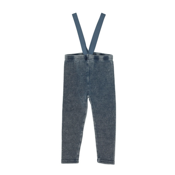 Lil Legs Blue Wash Basic Leggings Washed Suspender Leggings