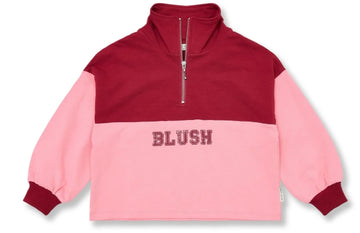 Petit Blush Zipper Sweater Blush - Color Block