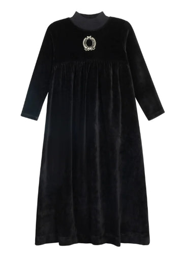 Aurora - Girls Robe Black Metallic Crest