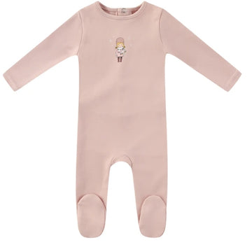 Mini Label Girls Pink Vintage Skater Footie