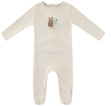 Mini Label Boys Taupe Sherpa Bunny Footie