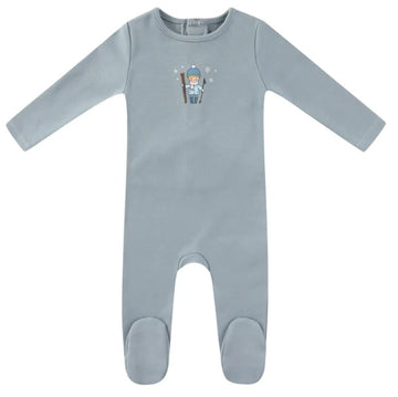 Mini Label Boys Blue Vintage Skier Footie