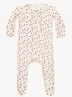 Quincy Mae Bamboo Heart Footie