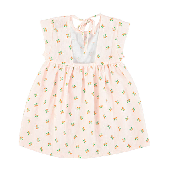 Piupiuchick Light Pink Stripes w/ Little Flowers Knee Lenght Dress