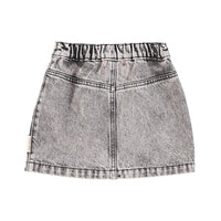 Piupiuchick Washed Black Denim Knee-Lenght Skirt