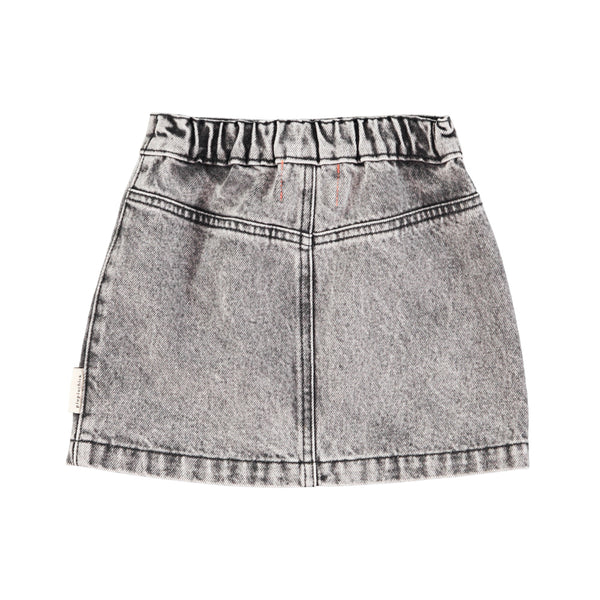 Piupiuchick Washed Black Denim Short Skirt