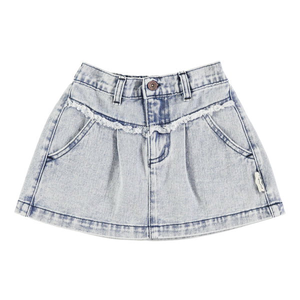 Piupiuchick Washed Light Blue Short Skirt