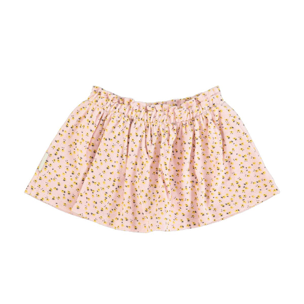 Piupiuchick Light Pink w/ Yellow Flowers Short Skirt