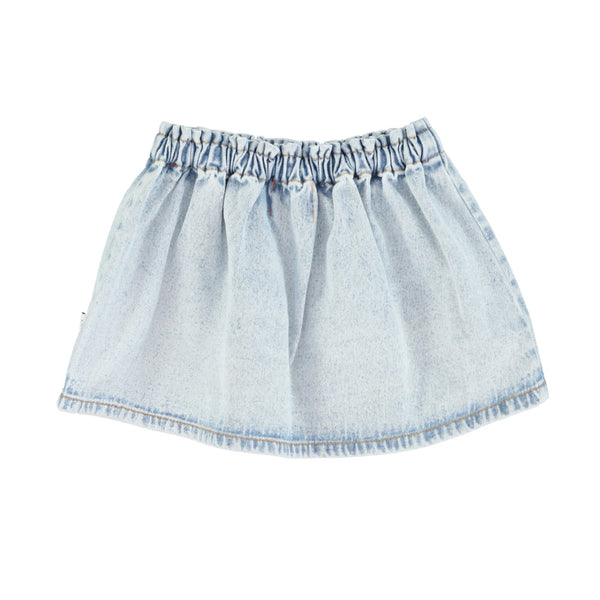 Piupiuchick Washed Blue Denim Short Skirt