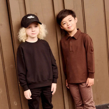 Little Parni Brown Boy's Pocket Sleeve Polo (K710)