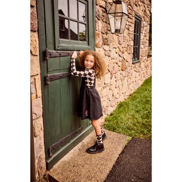 Little Parni Casual Argyle Tneck - Black [K705]