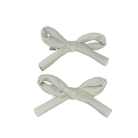 Bandeau Silky Rope Mini Bow Clip Set Cream Final Sale