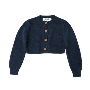 Secolo Single Breasted Knit Cardigan - Navy