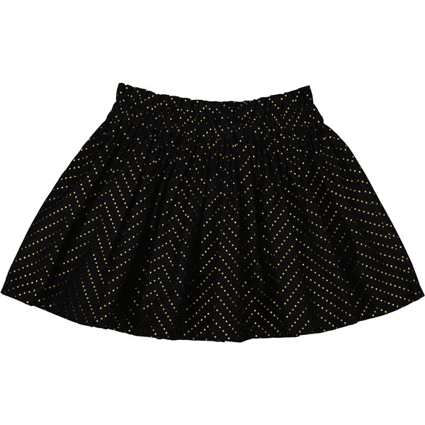 Louis Louise Black Skirt Artemis long Twill Gold Dots