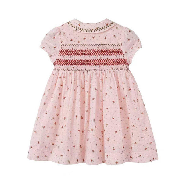 Nounelle Smocked Pink Dress 3/4 Sleeve