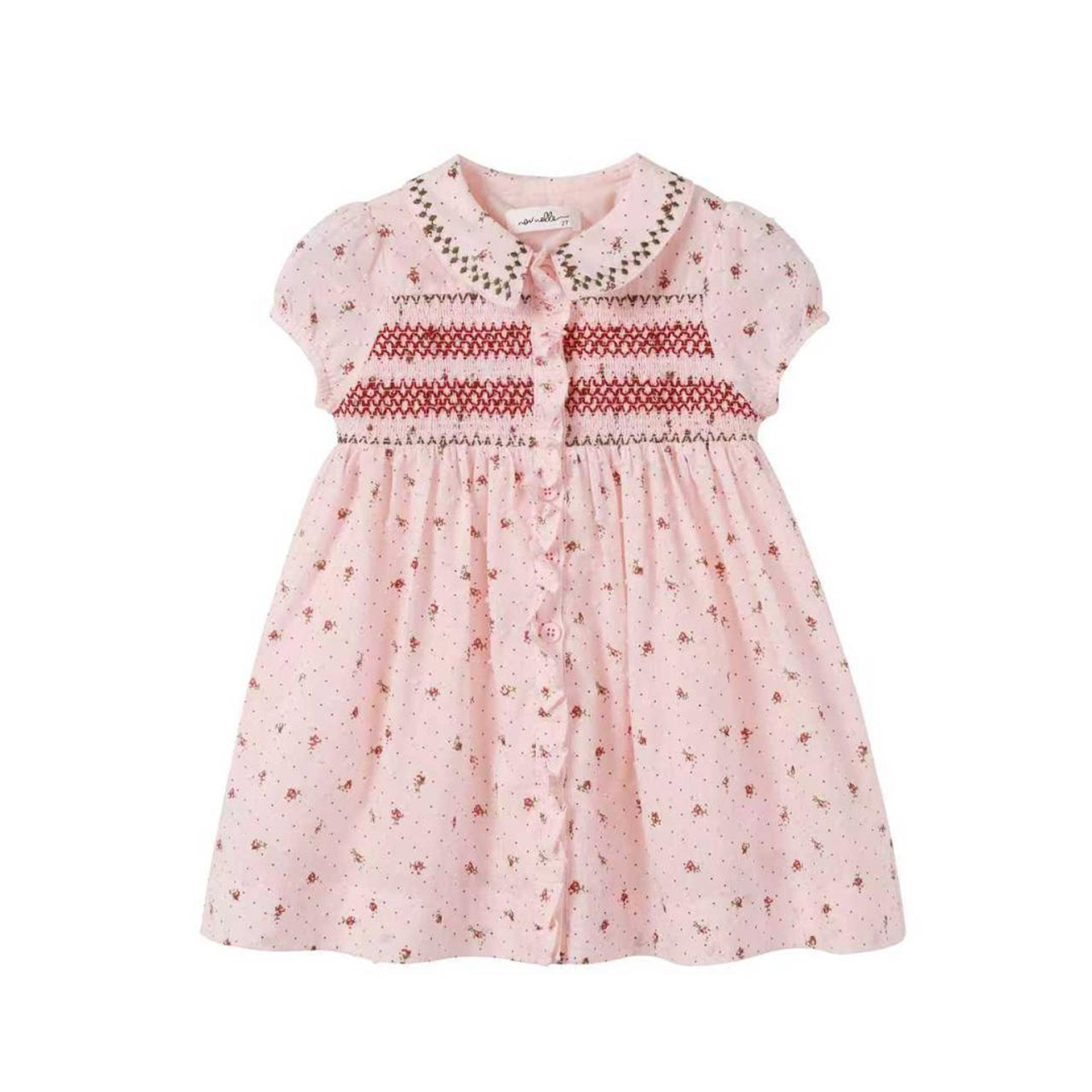 infant smocked dresses Antoinette Paris INES Pink Cord Hand Smocked Dress