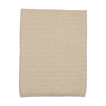 Bee & Dee Oat Soft Cable Knit Blanket