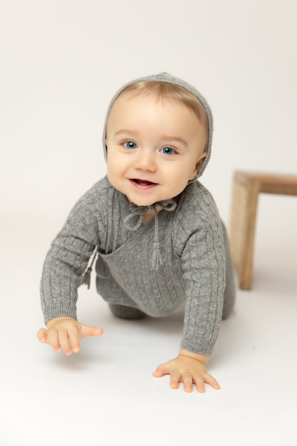 Bee & Dee Charcoal Soft Cable Knit Outfit