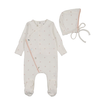 Bee & Dee Stars And Dots Footie/Beanie Chalk White Girls Foldover Cuff