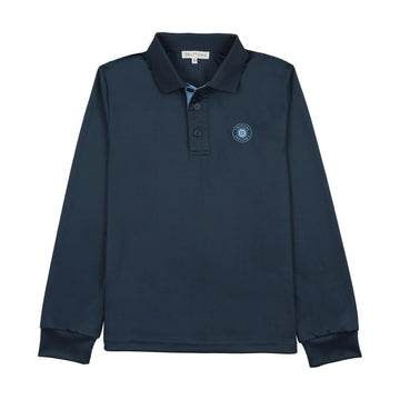 3 Buttons NY Blue & Light Blue Sport Contrast Polo