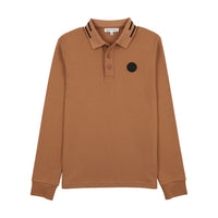 3 Buttons Ny Rust Brown Stripe Collar