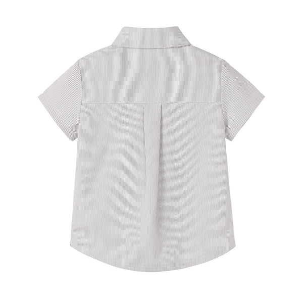 Nounelle Striped Boy Shirt Sage