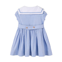 Nounelle Striped Double Breasted Dress 3/4 Sleeve