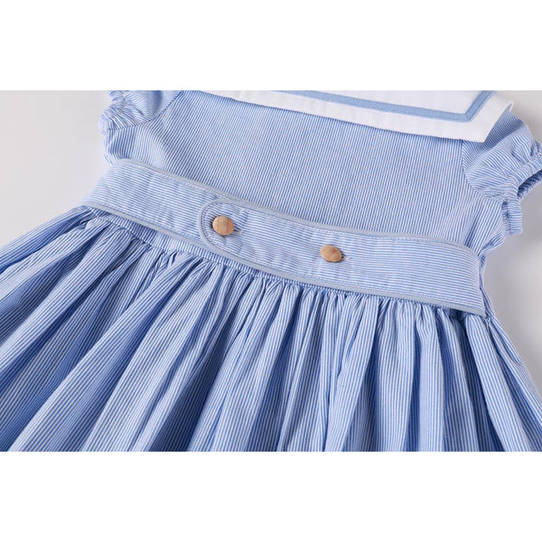 Nounelle Striped Double Breasted Dress 3/4 Sleeve