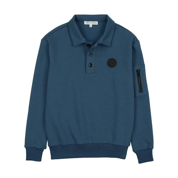 3 Buttons Ny Blue Sweatshirt