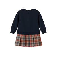 Nou Nelle Sweatshirt Dress With Plaid Skirt