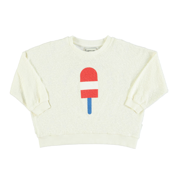 Piupiuchick Ecru w/ Ice Cream Print Sweatshirt