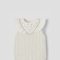 Popelin Lurex romper suit with embroidered yoke (Mod.1.1)