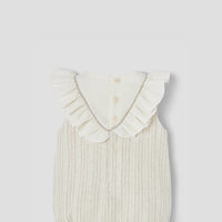 Popelin Lurex romper suit with embroidered yoke (Mod.1.1)