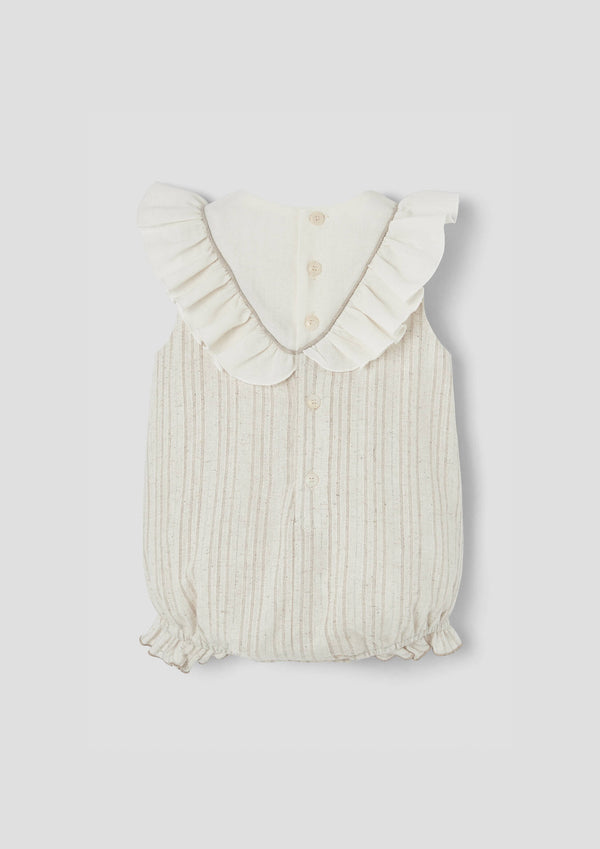 Popelin Lurex romper suit with embroidered yoke (Mod.1.1)