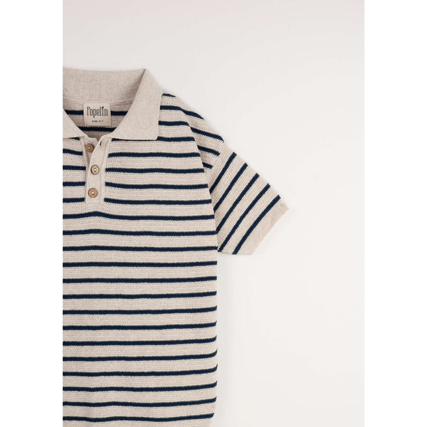 Popelin Navy Blue Striped Knitted Jersey (Mod.1.2)