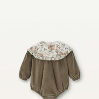 Popelin Green Romper Suit With Yoke (Mod 1.3)