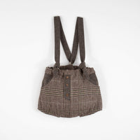 Popelin Brown Plaid Woollen Culotte With Removable Straps And Placket (Mod 13.1)