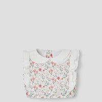 Popelin Poppy pattern short top with double baby collar (Mod.13.3)