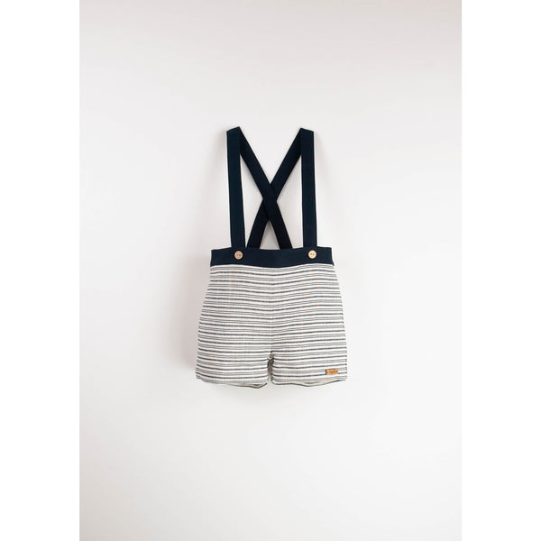 Popelin Embroidered Striped Dungarees With Straps (Mod.14.4)