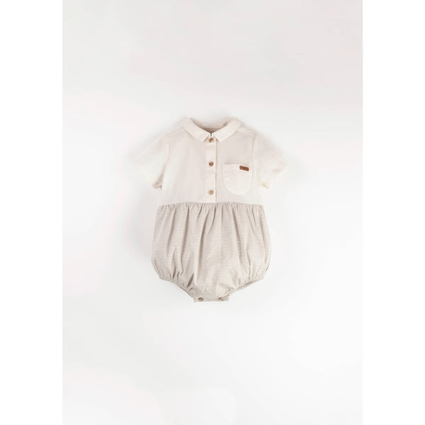 Popelin Off-White Contrasting Romper Suit (Mod.15.3)