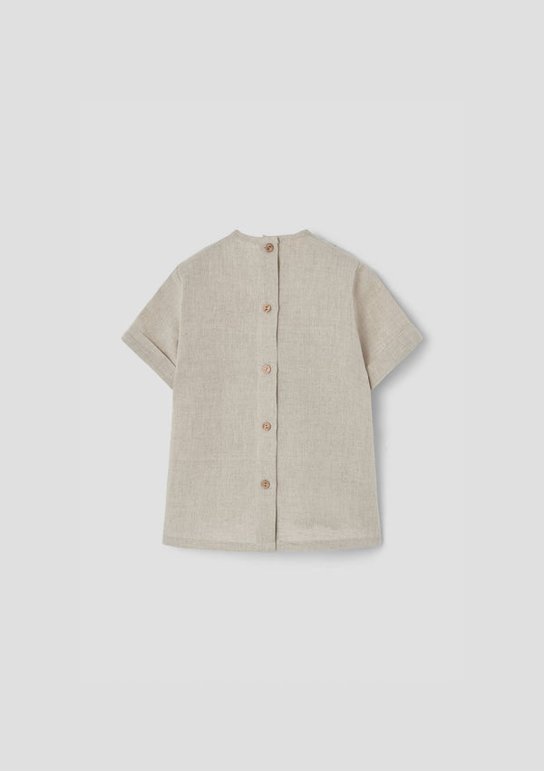 Popelin Brown striped shirt with pleat (Mod.18.2)